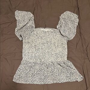 Women's Brown and Black Print Blouse